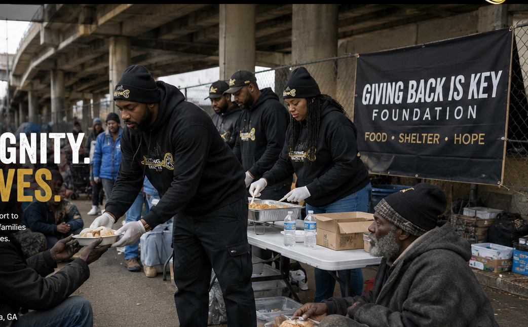 Volunteers distributing meals during community outreach in Atlanta